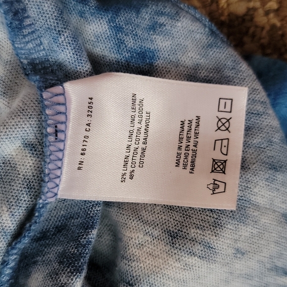 Anthropologie Meadow Rue Linen Cotton Blouse Size Small Blue Floral - Picture 7 of 8